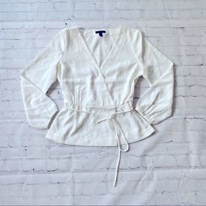 J. Crew white long sleeve blouse
